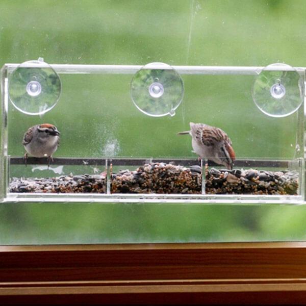 Window Bird Feeder - Clear Wild Bird Watching