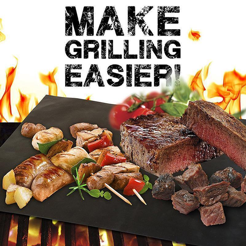 2 Piece Non-Stick Barbecue Grill Mats - No more messy grills!